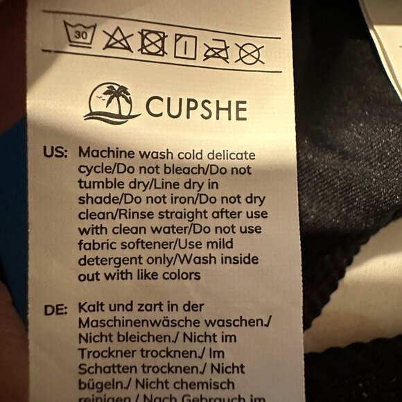 Cupshe Women’s Bikini XS Black Ribbed Cutout Top High Leg Cheeky Swim Set - Picture 5 of 8